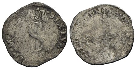 AVIGNONE. Stato Pontificio. Sisto V (1585-1590). Da 6 bianchi 1588. Mi (3,25...