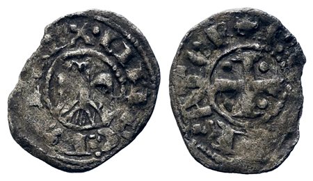 MESSINA. Regno di Sicilia. Enrico VI (1194-1197). Denaro. Mi (0,66 g). Aquila...