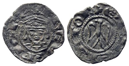 MESSINA. Regno di Sicilia. Enrico VI (1194-1197). Denaro. Mi (0,57 g). Volto...