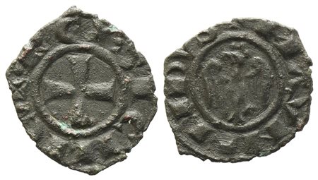 MESSINA. Regno di Sicilia. Manfredi (1258-1266). Denaro. Mi (0,6 g). Aquila -...