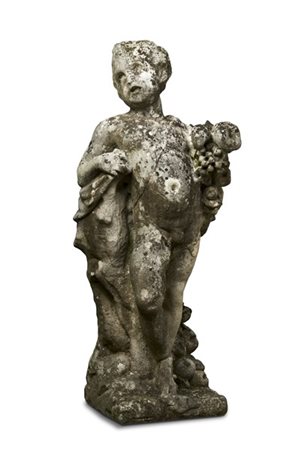 Arte del secolo XVIII
Putto appoggiato ad un tronco
Statua in pietra
(h. cm 120