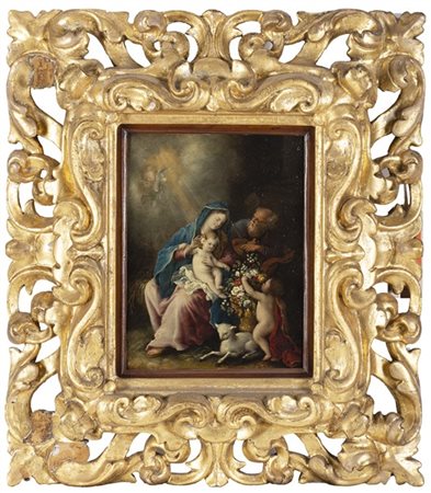 Bartolomeo Guidobono Sacra Famiglia con San Giovannino

Olio su rame, cm 27x21,5