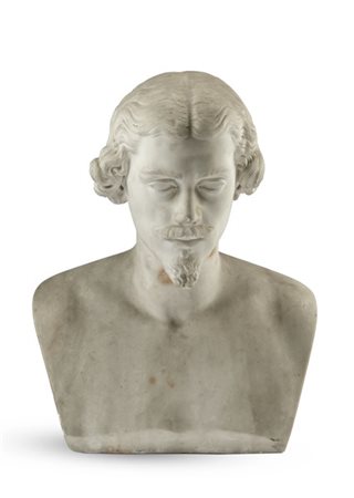 Artista del secolo XIXRitratto virileMezzo busto in marmo bianco(h. cm 51) (