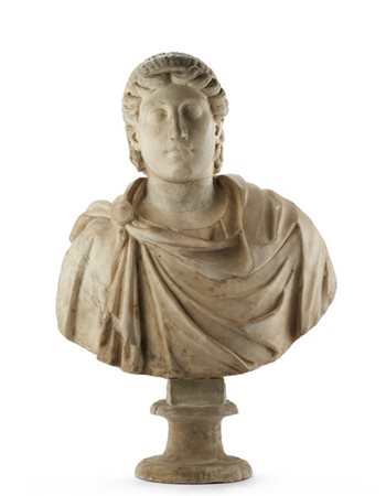 Scultore del secolo XIXBusto di imperatore romanostatua in marmo bianco (h.