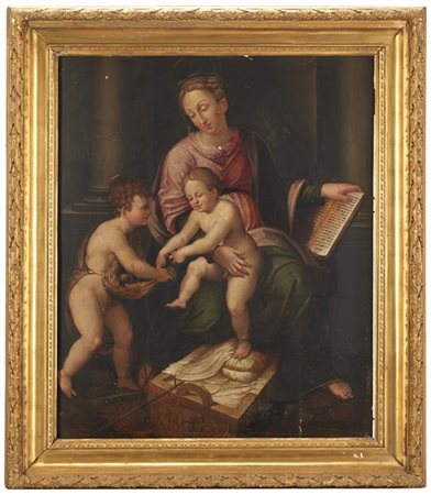 Scuola romana del secolo XVII, da modelli di Giulio RomanoMadonna con Bambin