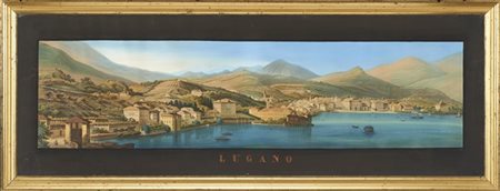 Ignoto del secolo XIX. Vedute del Lago di Lugano e del Lago Maggiore, coppia di