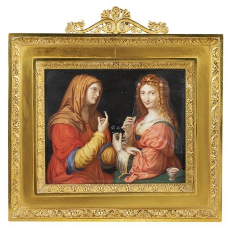 Marietta Bassi. Modestia e Vanità, da Bernardino Luini, placca in avorio dipint