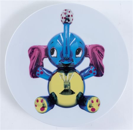 JEFF KOONS (York 1955) "Elephant", 2014. Piatto. Serigrafia su porcellana. ⌀...