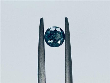 DIAMANTE 0,53 CT BLU INTENSO (COLORE ESALTATO)* - I3 - TAGLIO BRILLANTE -...