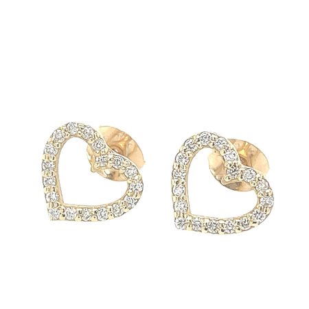 ORECCHINI IN ORO GIALLO 14K CON DIAMANTI PER 0.18 CT F/VS CERTIFICATO ID - A72