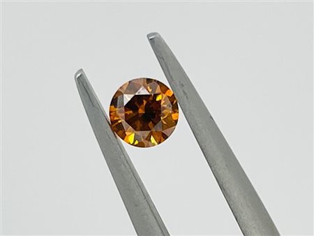 DIAMANTE 0,3 CT FANCY ARANCIO MARRONE INTENSO - SI2 - TAGLIO BRILLANTE -...