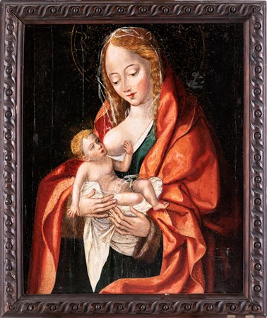Joos van Cleve (ambito di) (Kleve, 1485 - Anversa, 1540) Madonna col Bambino...