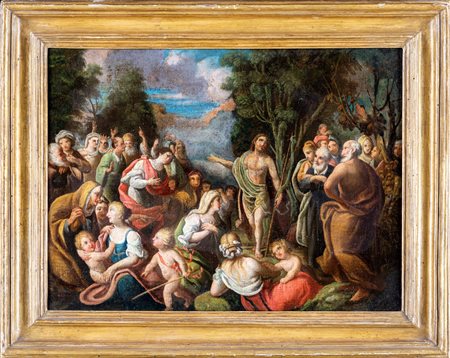Scuola Romana del XVII secolo Cristo risorto olio su tela, cm 47x62 - in...
