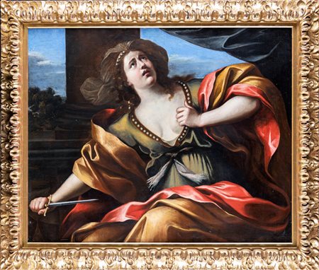 Pittore napoletano del XVII secolo Lucrezia olio su tela, cm 100x125 - in...