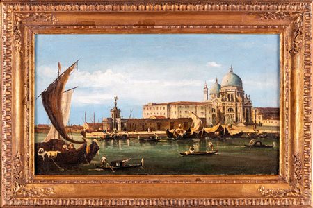 Scuola veneta del XVIII secolo Veduta di Venezia con Santa Maria della Salute...