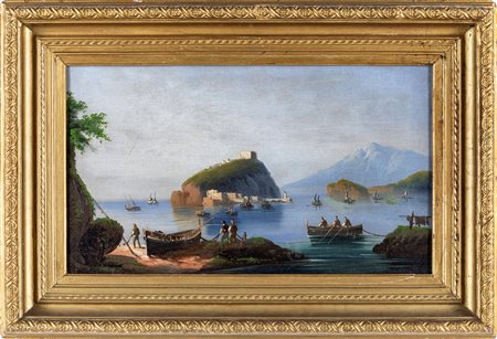 Pittore del XIX secolo, metà del XIX secolo Monte di Procida olio su tela, cm...