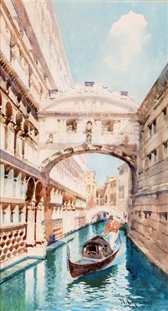 Nazareno Cipriani (Roma, 1843 - Roma, 1925) Ponte dei Sospiri a Venezia...