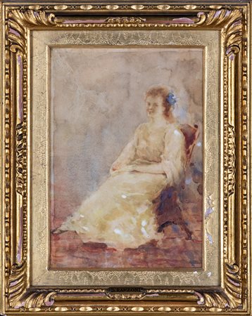 Daniele Ranzoni (Novara, 1843 - Verbania, 1889) Ritratto di signora...
