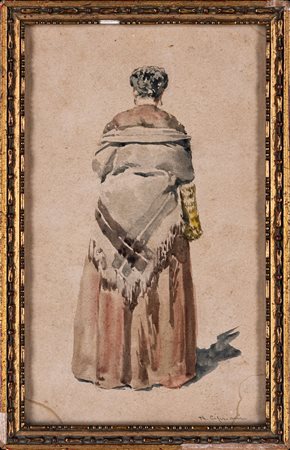 Nazareno Cipriani (Roma, 1843 - Roma, 1925), 1880 ca. La sora Rosa acquerelli...