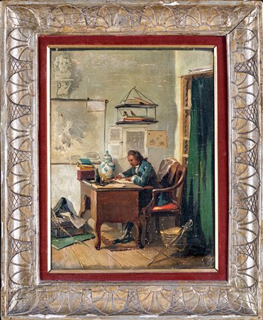 Pittore del XIX secolo, seconda metà del XIX secolo Nello studio olio su...