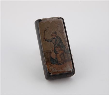 
Tabacchiera in cartapesta, fine del XIX secolo 
 2x6,5x3