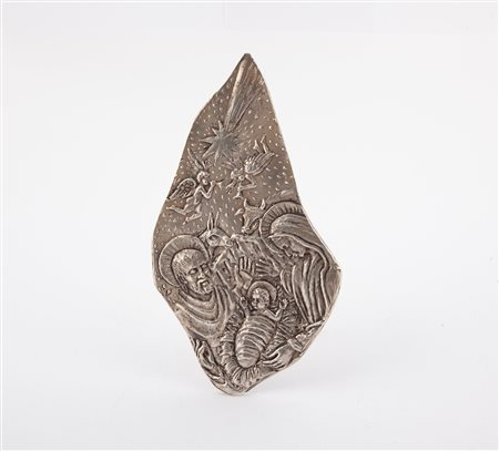  
Natività in argento 925, Roma 
 cm 16,5x9 - gr. 150