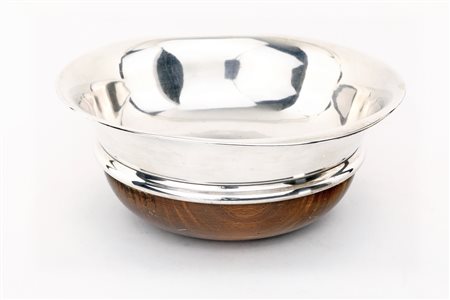  
Coppa centrotavola in legno e argento 925 
 cm 12x29