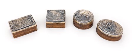 Quattro piccole scatole in bronzo