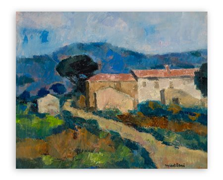 MARIO CASTELLANI (1914-1985) - Paesaggio toscano, 1982