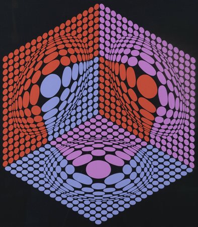 VICTOR VASARELY<BR>Pécs (Ungheria) 1908 - 1997 Parigi<BR>"Composition H" 1975 circa