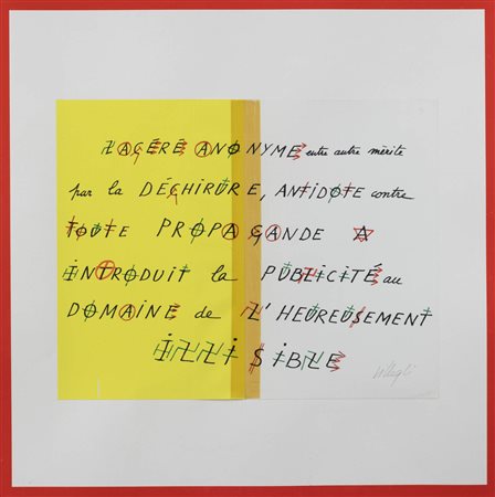 JACQUES MAHE' DE LA VILLEGLE<BR>Quimper 1926-2022<BR>"Alphabet sociopolitique" 1973