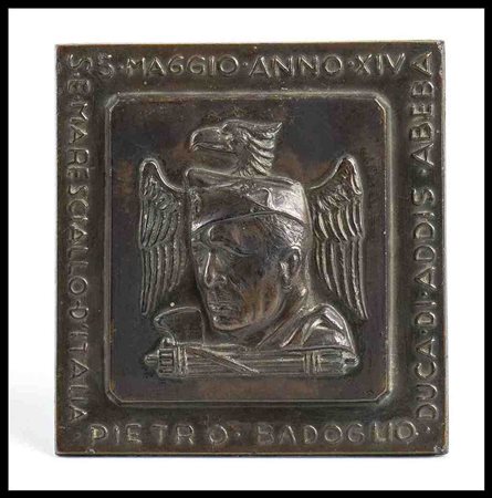 ITALIA, Regno
Placchetta commemorativa Pietro Badoglio