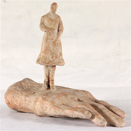 Lucy Iochamouritz (NULL) Fuori mano Scultura in terracotta cm 17x21x11 Firma...