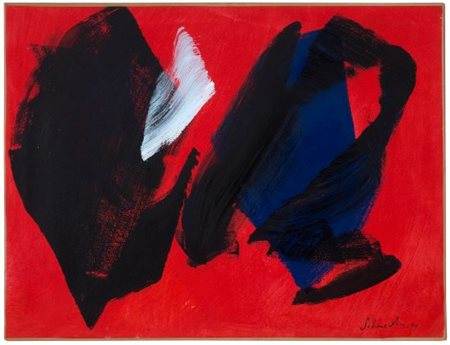 GÉRARD SCHNEIDER (1896 - 1986) Sans titre, 1971 Acrylique sur papier marouflé...