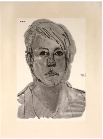 CLAIRE TABOURET (née en 1981) 03-05-2012 (Autoportrait) Encre de Chine sur...