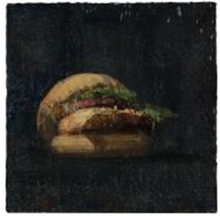 TONY SCHERMAN (né en 1950) His Last Cheeseburger, 2001 Encaustique sur toile,...