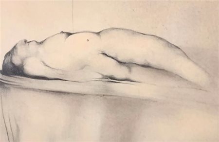 Georges BRU (né en 1933) Femme dans la baignoire Graphite sur papier, signé...