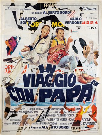 Mimmo Rotella (Catanzaro 1918-Milano 2006)  - Senza titolo (In viaggio con papà), 1982