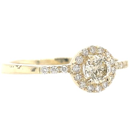 ANELLO IN ORO GIALLO 14K 1.89 GR CON DIAMANTI PER 0.30 CT + 0.11 CT...