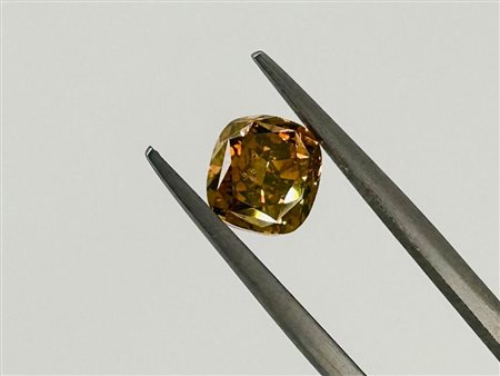 DIAMANTE 2,01 CT FANCY MARRONCINO GIALLO ARANCIATO INTENSO DISTRIBUZIONE...