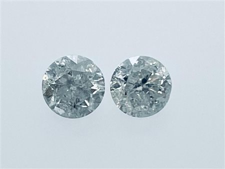 2 DIAMANTI 1,06 CT TOTALI G-H - I2-3 - TAGLIO BRILLANTE - CERTIFICATO ID -...