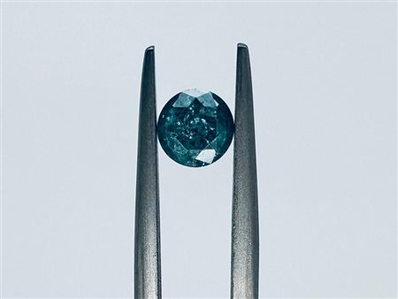 DIAMANTE 0,61 CT BLU INTENSO (COLORE ESALTATO)* - I3 - TAGLIO BRILLANTE -...