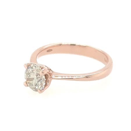 ANELLO IN ORO ROSA 14K 2.75 GR CON DIAMANTI PER 1.00 CT COLORE M PUREZZA VS1...