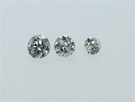 3 DIAMANTI 0,67 CT GIALLO CHIARO - I1-I3 - TAGLIO BRILLANTE - CERTIFICATO ID...