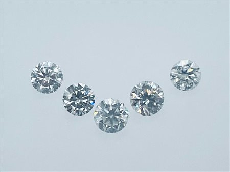 5 DIAMANTI 1,29 CT COLORE H-J PUREZZA VS2-I1 - TAGLIO BRILLANTE - CERTIFICATO...