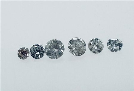 6 DIAMANTI 1,42 CT H-K - I3 - TAGLIO BRILLANTE - CERTIFICATO ID - C30215-17