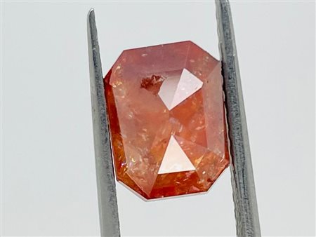 DIAMANTE 3,87 CT MARRONCINO ARANCIO TAGLIO SMERALDO - CERTIFICATO GIA - DN21103