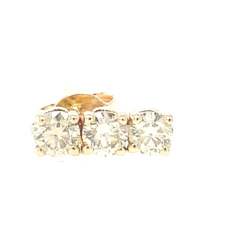 ORECCHINO IN ORO GIALLO 14K 0.65 GR CON DIAMANTI PER 0.37 CT TOTALI COLORE K...