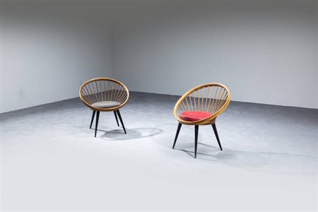 YNGVE EKSTROM<BR>Coppie di poltrone mod. Circle Chair