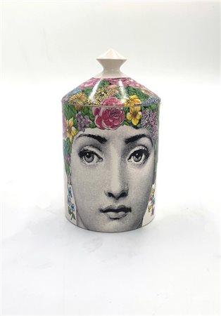 Fornasetti Candela della serie "Profumi - Flora". Milano, 2000. Contenitore in c